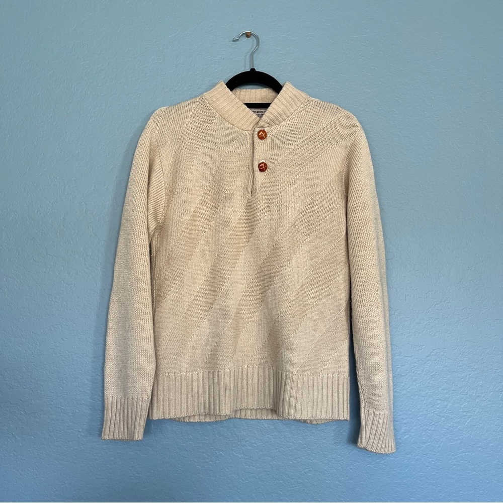 London Fog Men's Beige Crewneck Sweater
